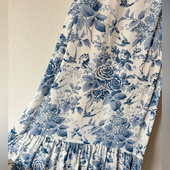 Reformation Nikita Dress in Pompadour Blue White Floral Midi Spring Size 2 - Picture 8 of 15